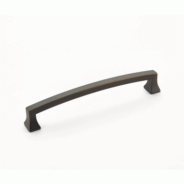 SCHAUB 6 1/2 Inch (6 Inch c-c) Menlo Park Pull (Ancient Bronze Finish)