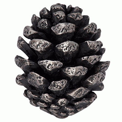 COPPER MOUNTAIN HARDWARE 1 1/4 Inch Solid Pewter Pine Cone Knob (Satin Pewter Finish)