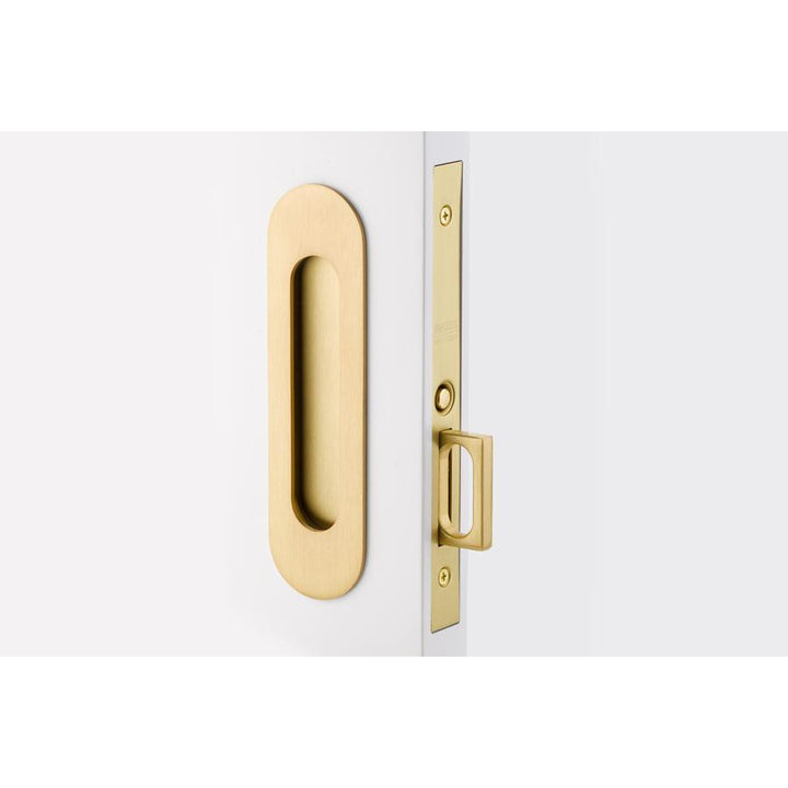 EMTEK Emtek Narrow Oval Brass Mortise Pocket Door in Several Finishes