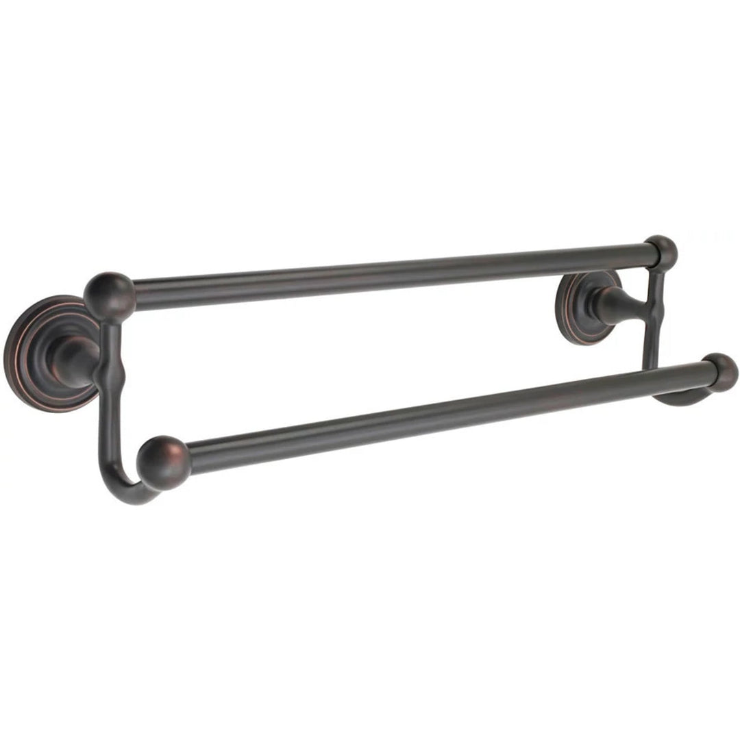 EMTEK 18 Inch Traditional Brass Double Towel Bar (Several Finishes Available)