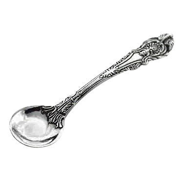 Old English Floral Pattern Sterling Silver Salt Spoon Copper Mountain Hardware