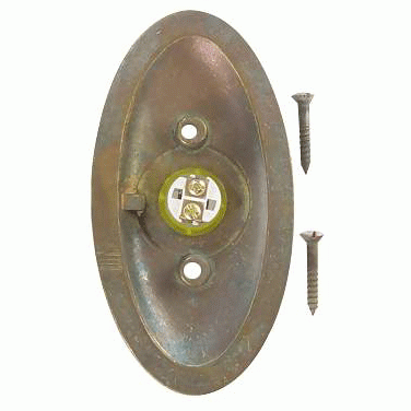 EMTEK 4 1/2 Inch Solid Brass Doorbell Button with Oval Rosette