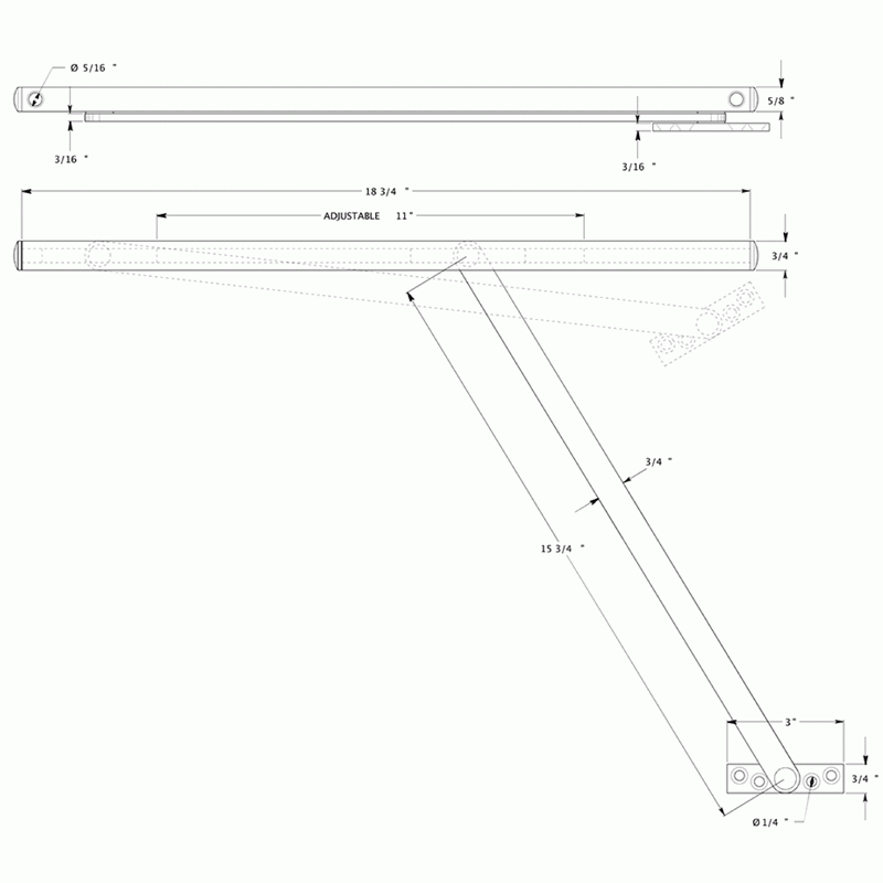 DELTANA Solid Brass Overhead Door Holder (Polished Brass Finish)