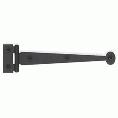 ACORN MANUFACTURING Pair 6 Inch Solid Smooth Iron Bean Tip Strap Hinges (Matte Black Finish)