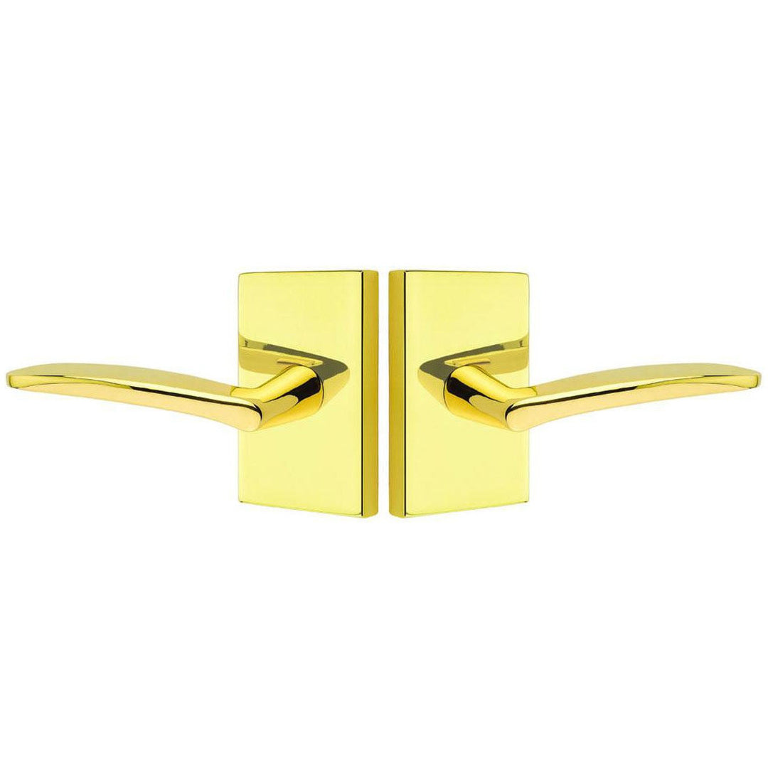 EMTEK Emtek Solid Brass Poseidon Lever With Modern Rectangular Rosette