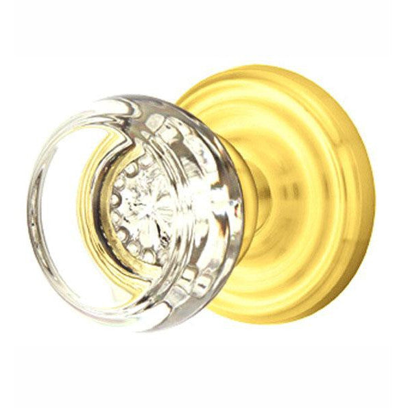 EMTEK Emtek 810GT Georgetown Crystal Passage Knobset with Brass Rosette Pewter Knobset Passage