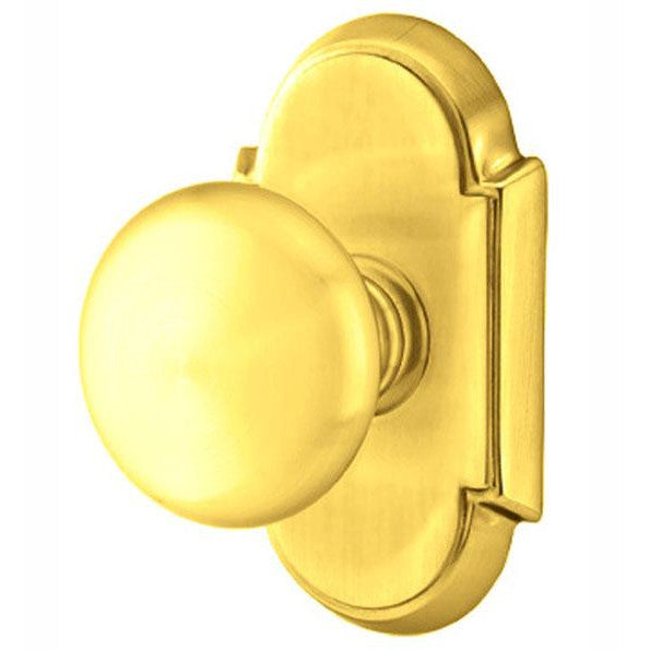 EMTEK Solid Brass Providence Door Knob Set With # 8 Rosette