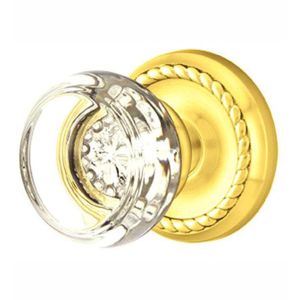 EMTEK Crystal Georgetown Door Knob Set With Rope Rosette