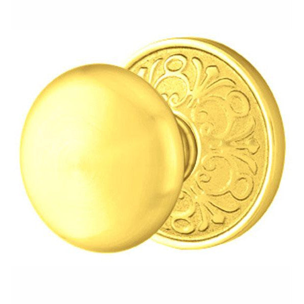 EMTEK Solid Brass Providence Door Knob Set With Lancaster Rosette (Several Finish Options)