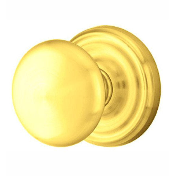 EMTEK Solid Brass Providence Door Knob Set With Regular Rosette