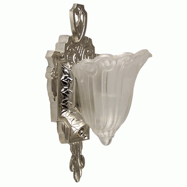 COPPER MOUNTAIN HARDWARE Period Style Art Deco Wall Sconce (Frosted Glass Shade)