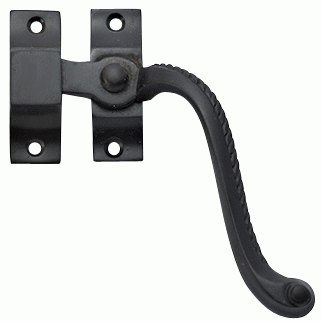 Copper Mountain Hardware Solid Brass Right Hinge Window Lock Georgian Roped Pattern (Oil Rubbed Bronze Finish)