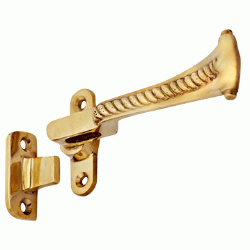 Copper Mountain Hardware Solid Brass Georgian Roped Universal Style Casement Window Latch (Polished Brass Finish)