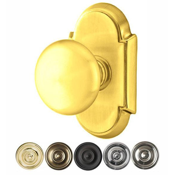 EMTEK Solid Brass Providence Door Knob Set With # 8 Rosette