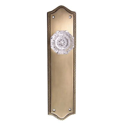 Arched Georgian Roped Backplate Door Set with Octagon Crystal Door Knobs (Several Finishes Available) COPPER MOUNTAIN HARDWARE