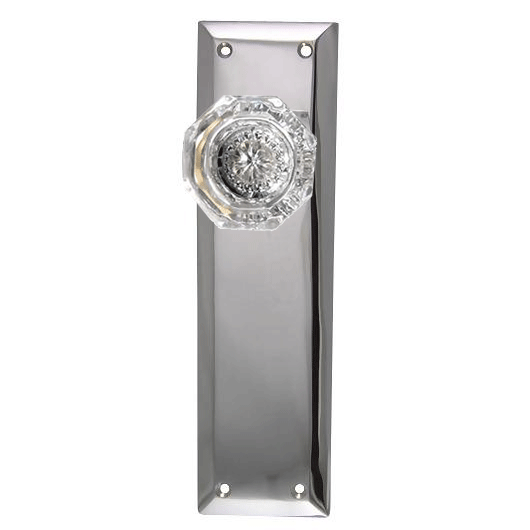 Quaker Backplate Door Set with Octagon Crystal Door Knobs (Several Finishes Available) COPPER MOUNTAIN HARDWARE