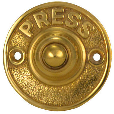 COPPER MOUNTAIN HARDWARE Classic American PRESS Doorbell Push Button (Polished Brass Finish)