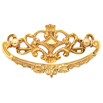 COPPER MOUNTAIN HARDWARE 4 1/8 Inch Solid Brass Ornate Victorian Pull (Polished Brass Finish)