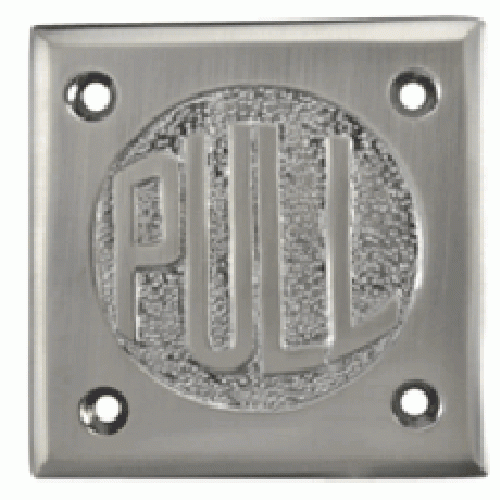 COPPER MOUNTAIN HARDWARE 2 3/4 Inch Brass Classic American "Pull" & "Push" Signs (Brushed Nickel Finish)