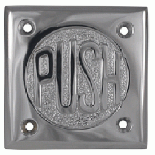 COPPER MOUNTAIN HARDWARE 2 3/4 Inch Brass Classic American "Pull" & "Push" Signs (Polished Chrome Finish)