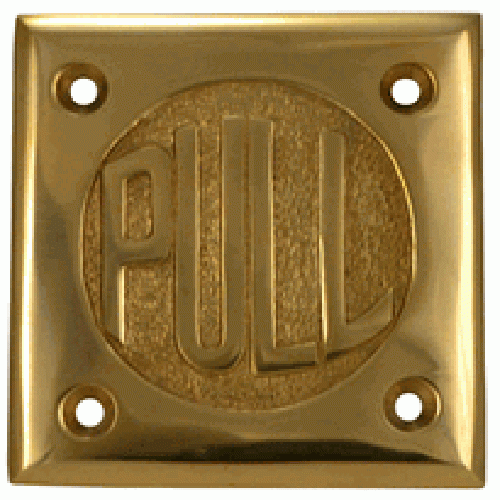 COPPER MOUNTAIN HARDWARE 2 3/4 Inch Brass Classic American "Pull" & "Push" Signs (Polished Brass Finish)