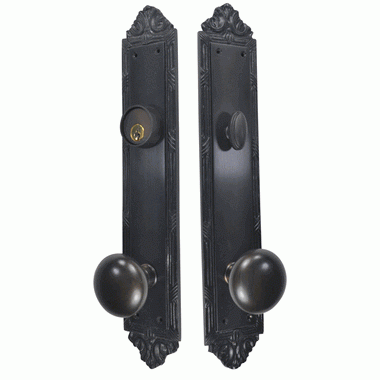 COPPER MOUNTAIN HARDWARE Ribbon & Reed Oval Deadbolt Entryway Set (Oil Rubbed Bronze Finish)