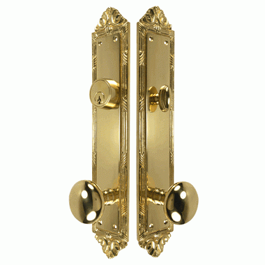 Ribbon & Reed Oval Double Door Deadbolt Entryway Set (Several Finishes Available)