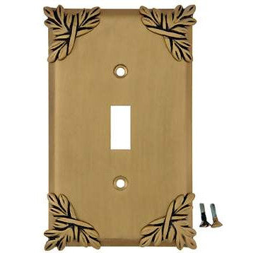 ANNE AT HOME Ribbon & Reed Sonnet Leaf Wall Plate (Antique Brass Gold Finish)