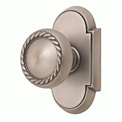 EMTEK Solid Brass Rope Door Knob Set With # 8 Rosette