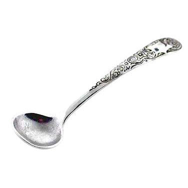 Salt Spoons - Pressed Floral Pattern Sterling Silver Salt Spoon Copper Mountain Hardware