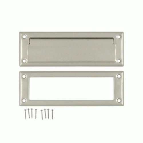 8 7/8 Inch Brass Mail & Letter Flap Slot (Satin Nickel Finish) DELTANA