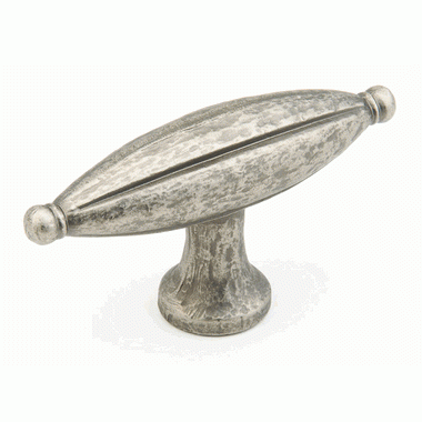 SCHAUB 2 7/8 Inch Siena Large Oval Knob (Vibra Nickel Finish)