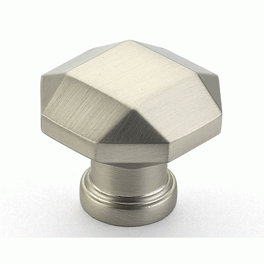 SCHAUB 1 1/4 Inch Faceted Menlo Park Knob (Polished Nickel Finish)