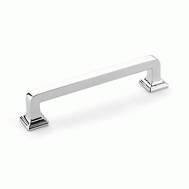 SCHAUB 4 3/4 Inch (4 Inch c-c) Menlo Park Pull (Polished Chrome Finish)