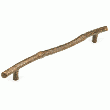 SCHAUB 15 5/8 Inch (12 Inch c-c) Mountain Branch Pull (Ancient Bronze Finish)