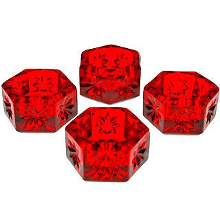 Set of 4 Salt Cellars - Ruby Red Hexagonal Open Salt Cellar Copper Mountain Hardware