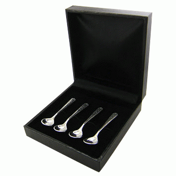 Set of 4 Salt Spoons - Silversmith Style Stylish Sterling Salt Spoon COPPER MOUNTAIN HARDWARE