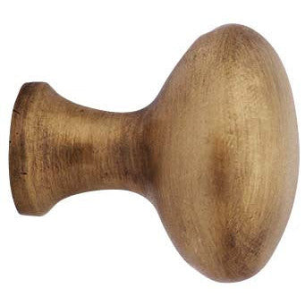 COPPER MOUNTAIN HARDWARE 1 1/4 Inch Solid Brass Traditional Egg Shaped Knob (Antique Brass Finish)