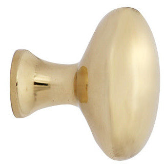 COPPER MOUNTAIN HARDWARE 1 1/2 Inch Heavy Traditional Solid Brass Egg Cabinet Knob (Polished Brass Finish)