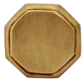 COPPER MOUNTAIN HARDWARE 1 5/8 Inch Solid Brass Octagonal Cabinet Knob (Antique Brass Finish)