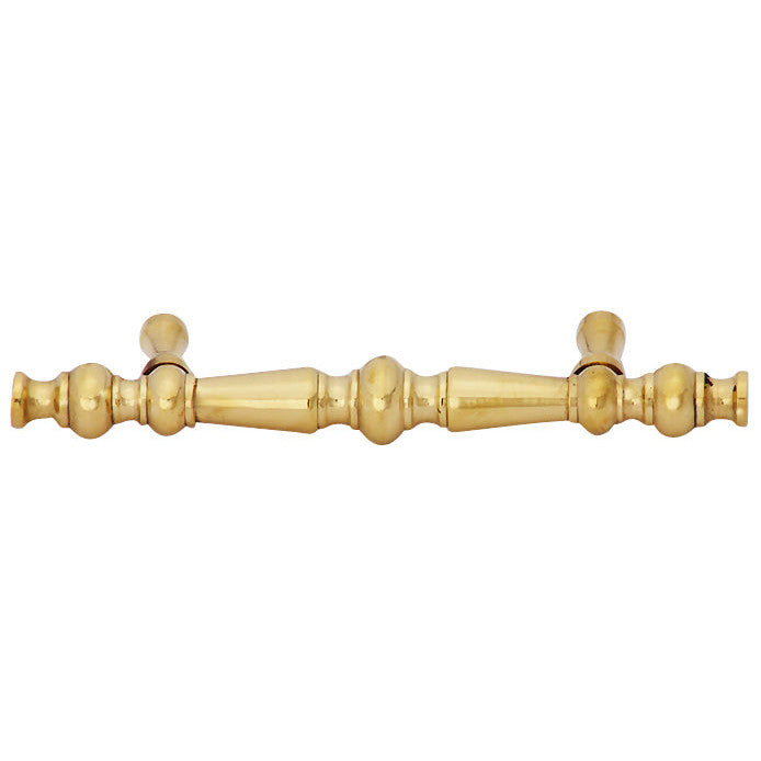 COPPER MOUNTAIN HARDWARE 5 Inch Overall (3 Inch c-c) Solid Brass Victorian Pull (Polished Brass Finish)