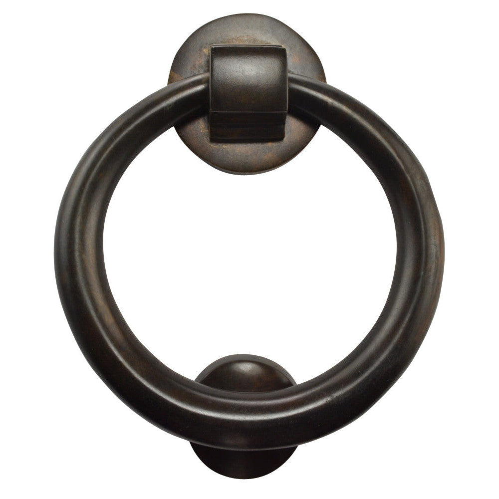 COPPER MOUNTAIN HARDWARE 5 1/2 Inch (3 1/2 Inch c-c) Solid Brass Traditional Ring Door Knocker (Oil Rubbed Bronze Finish)