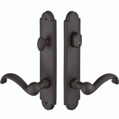 Solid Brass Arched Keyed Style Multi Point Lock Trim (Matte Black Finish) EMTEK