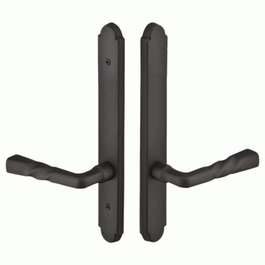 EMTEK Solid Brass Arched Style Dummy Pair Multi Point Lock Trim (Matte Black Finish)