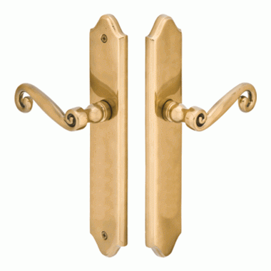 EMTEK Solid Brass Concord Euro Style Dummy Pair Multi Point Lock Trim (Antique Brass Finish)