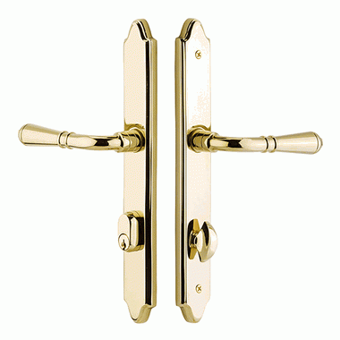 EMTEK Solid Brass Concord Style Stretto Passage Turino Lever Entryway Set (Polished Brass Finish)