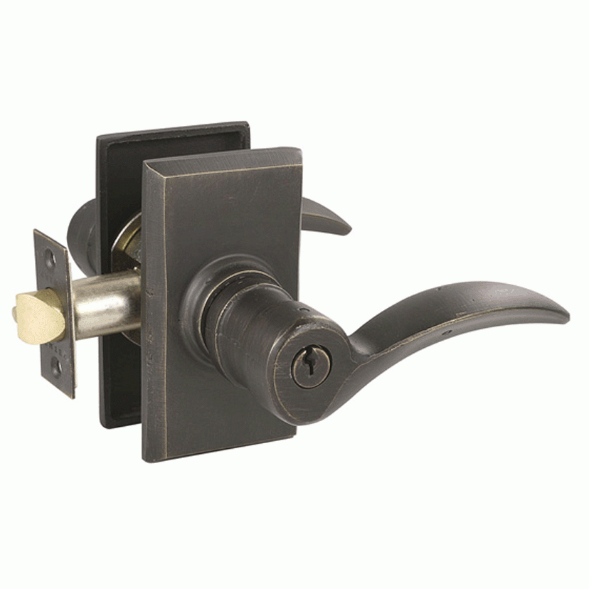 EMTEK Solid Brass Durango Key In Door Lever with #3 Rosette