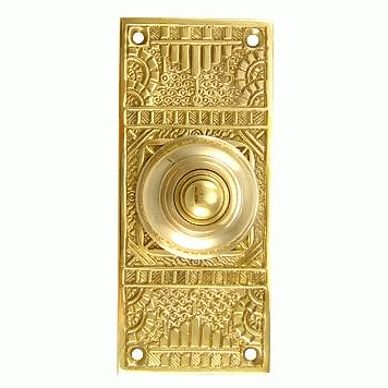 COPPER MOUNTAIN HARDWARE Solid Brass Eastlake Style Door Bell (Polished Brass Finish)