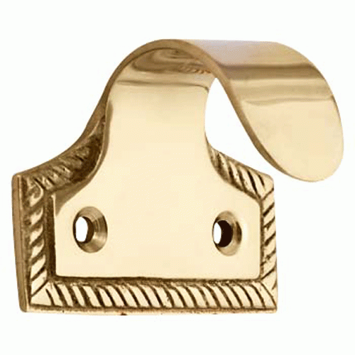 Copper Mountain Hardware Solid Brass Georgian Roped Sash Lift (Lacquered Brass Finish)