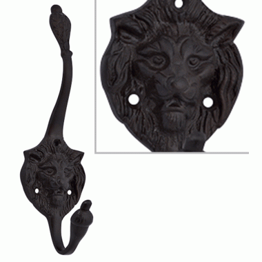 Traditional Solid Brass Lion Head Coat Hook (Oil Rubbed Bronze Finish) COPPER MOUNTAIN HARDWARE